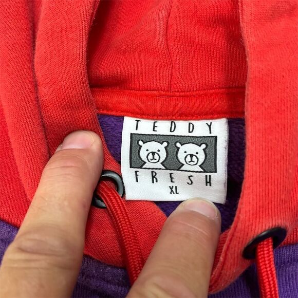 Teddy Fresh Unisex XL Hoodie Pastel Color Block Pullover Multicolor - Picture 4 of 5